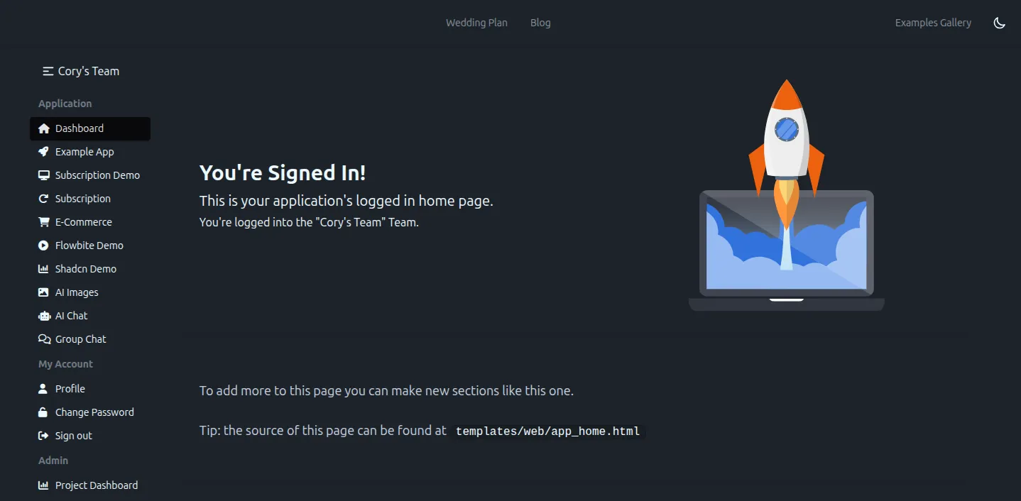 Tailwind Home (Dark Mode)